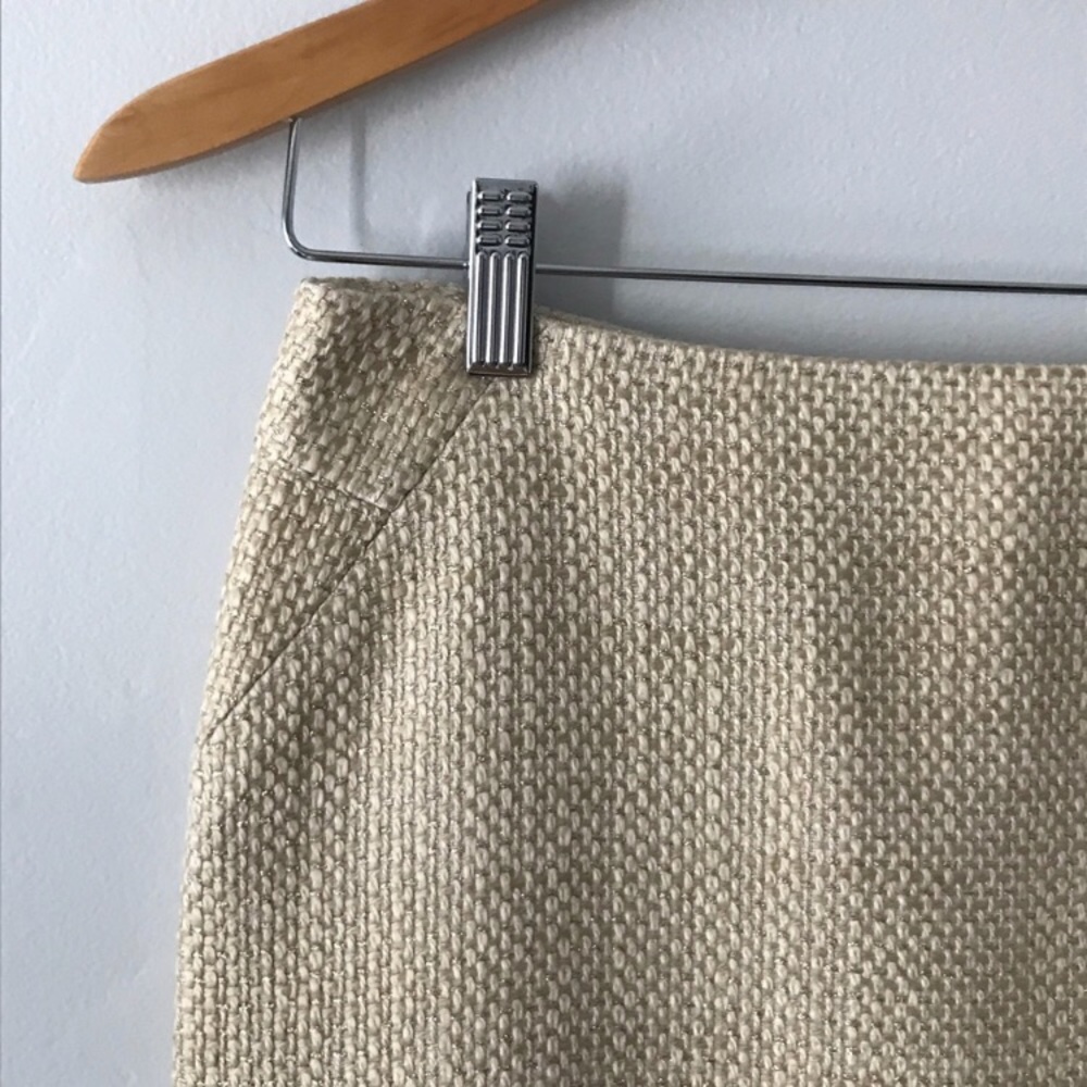 Gold and Cream Tweed Pencil Skirt